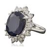 Image 2 : 14KT White Gold 10.51ct Sapphire and Diamond Ring