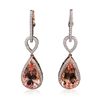 Image 1 : 14KT Rose Gold 26.14ctw Morganite and Diamond Earrings