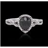 Image 1 : 14KT White Gold 1.26ctw Black Diamond Ring