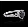 Image 2 : 14KT White Gold 1.26ctw Black Diamond Ring