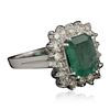 Image 2 : 14KT White Gold 2.77ct Emerald and Diamond Ring