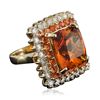 Image 2 : 14KT Yellow Gold 11.11ct Citrine, Sapphire and Diamond Ring