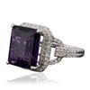 Image 2 : 14KT White Gold 5.07ct Amethyst and Diamond Ring