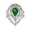 Image 1 : 14KT White Gold 2.08ct Tsavorite and Diamond Ring