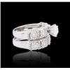 Image 2 : 18KT White Gold 2.86ctw Diamond Wedding Ring Set