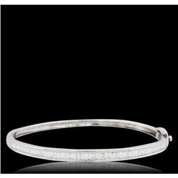 14KT White Gold 3.05ctw Diamond Bangle Bracelet