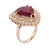 Image 3 : 14KT Rose Gold 9.34ct Ruby and Diamond Ring