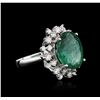 Image 2 : 14KT White Gold 7.01ct Emerald and Diamond Ring