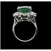 Image 3 : 14KT White Gold 7.01ct Emerald and Diamond Ring