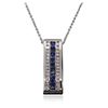 Image 2 : 14KT White Gold 1.18ct Sapphire and Diamond Pendant With Chain