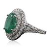 Image 2 : 14KT White Gold 3.95ct Emerald and Diamond Ring