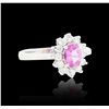 Image 2 : 14KT White Gold 0.70ct Pink Sapphire and Diamond Ring