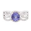 Image 1 : 14KT White Gold 1.50ct Tanzanite and Diamond Ring