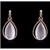 Image 1 : 14KT Rose Gold 35.17ctw Pink Quartz and Diamond Earrings