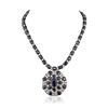 Image 2 : 14KT White Gold 85.76ctw Sapphire and Diamond Necklace