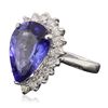 Image 2 : 14KT White Gold 6.51ct Tanzanite and Diamond Ring