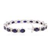 Image 3 : 14KT White Gold 24.00ctw Sapphire and Diamond Bracelet