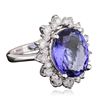 Image 2 : 14KT White Gold 6.42ct Tanzanite and Diamond Ring