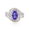 Image 1 : 14KT White Gold 2.29ct Tanzanite and Diamond Ring