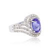 Image 2 : 14KT White Gold 2.29ct Tanzanite and Diamond Ring