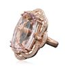 Image 2 : 14KT Rose Gold 18.86ct Morganite and Diamond Ring