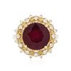 Image 1 : 14KT Yellow Gold 3.98ct Ruby and Diamond Ring