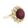 Image 2 : 14KT Yellow Gold 3.98ct Ruby and Diamond Ring
