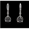 Image 1 : 14KT White Gold 4.96ctw Black Diamond Earrings