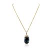 Image 2 : 14KT Yellow Gold 37.74ct Topaz and Diamond Pendant With Chain