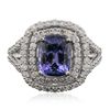 Image 1 : 14KT White Gold 2.30ct Tanzanite and Diamond Ring