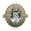 Image 1 : 14KT Yellow Gold 3.26ct Aquamarine and Diamond Ring