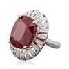 Image 2 : 14KT White Gold 15.55ct Ruby and Diamond Ring
