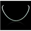 Image 1 : 14KT White Gold 11.70ctw Emerald and Diamond Necklace