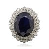Image 1 : 14KT White Gold 20.16ct Sapphire and Diamond Ring