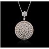 Image 2 : 14KT Two-Tone Gold 4.80ctw Diamond Pendant With Chain