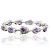 Image 2 : 14KT White Gold 5.94ctw Tanzanite and Diamond Bracelet