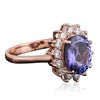 Image 2 : 14KT Rose Gold 2.63ct Tanzanite and Diamond Ring