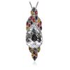 Image 2 : 14KT White Gold 23.00ct Beryl, Sapphire and Ruby Pendant With Chain