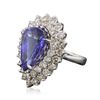 Image 2 : 14KT White Gold GIA Certified 9.22ct Tanzanite and Diamond Ring
