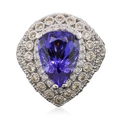 14KT White Gold 9.78ct Tanzanite and Diamond Ring