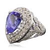 Image 2 : 14KT White Gold 9.78ct Tanzanite and Diamond Ring