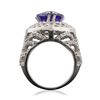 Image 3 : 14KT White Gold 9.78ct Tanzanite and Diamond Ring