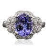 Image 1 : 14KT White Gold 3.85ct Tanzanite and Diamond Ring