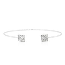 14KT White Gold 0.17ctw Diamond Bangle Bracelet