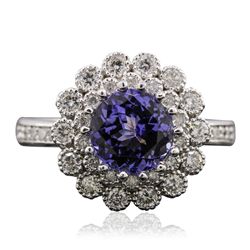 14KT White Gold 2.01ct Tanzanite and Diamond Ring