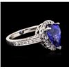 Image 2 : 14KT White Gold 3.14ct Tanzanite and Diamond Ring