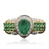 Image 1 : 10KT Yellow Gold 1.64ctw Emerald and Diamond Ring