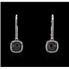 Image 1 : 14KT White Gold 1.84ctw Black Diamond Earrings