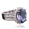 Image 2 : 14KT White Gold 3.52ct Tanzanite and Diamond Ring