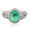 Image 1 : 14KT White Gold 2.22ct Emerald and Diamond Ring